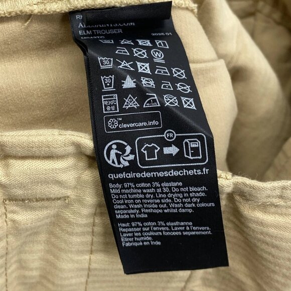 AllSaints Men’s Elm Slim Trouser – Stone Taupe Beige – Size 28 - Picture 3 of 9